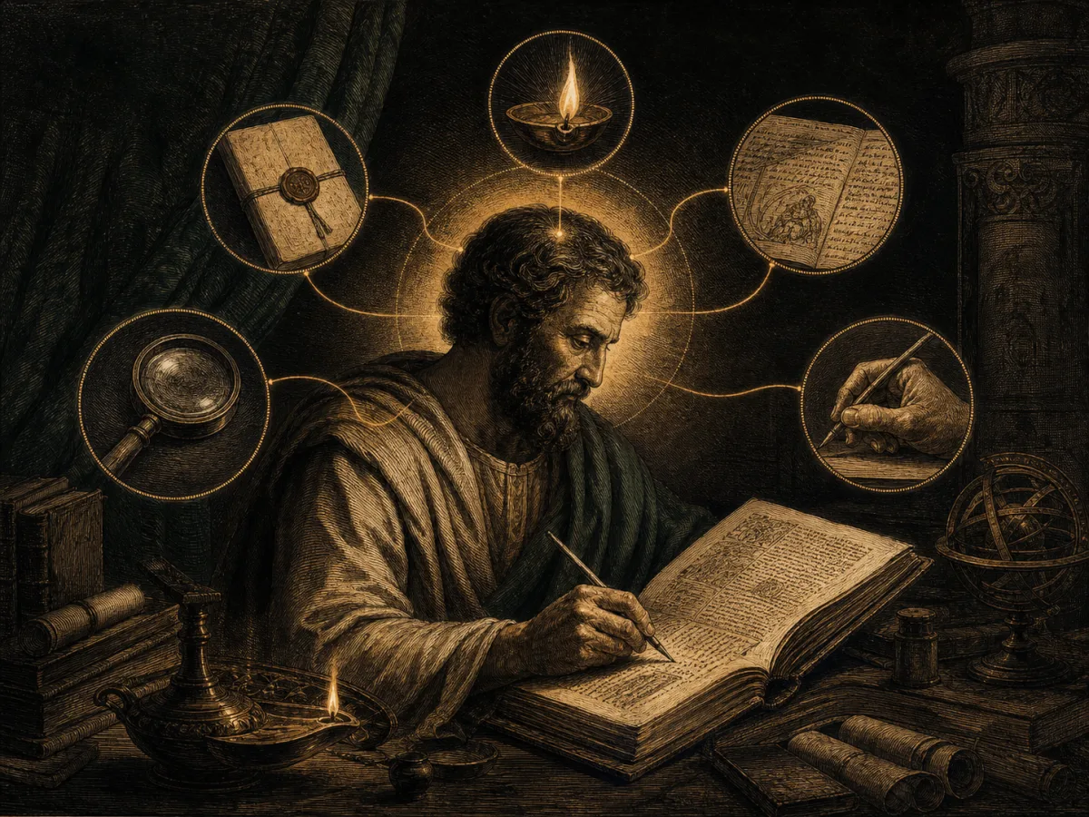 An anonymous contemplative scholar connects thought, belief, perception, interpretation, and action